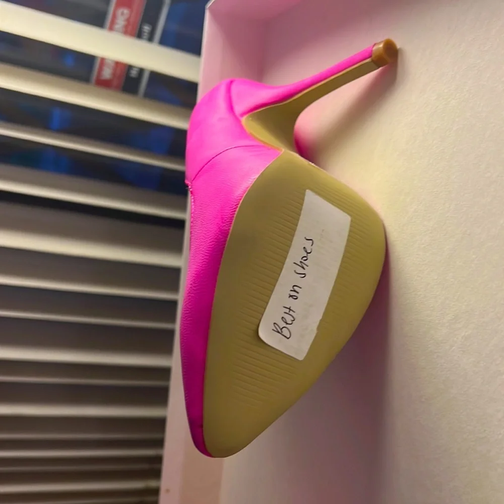 Neon Hot Machi pink heels! ππ size 8ππ Barbie Core! - Picture 12 of 13